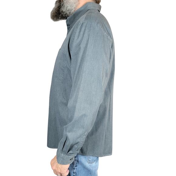 Dockers Men's XL Button Down Shirt Charcoal Gray - Picture 4 of 9